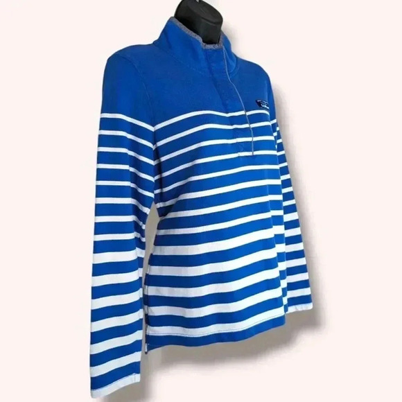 L.L. Bean Blue and White Striped Sweatshirt - Picture 2 of 5